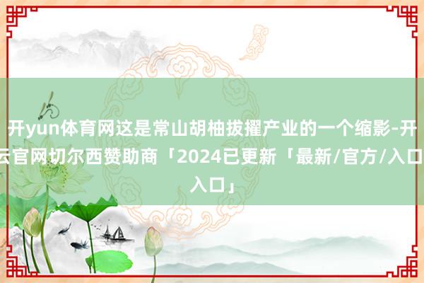 开yun体育网这是常山胡柚拔擢产业的一个缩影-开云官网切尔西赞助商「2024已更新「最新/官方/入口」
