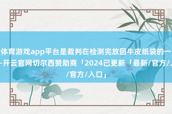 体育游戏app平台是裁判在检测完放回牛皮纸袋的一忽儿-开云官网切尔西赞助商「2024已更新「最新/官方/入口」