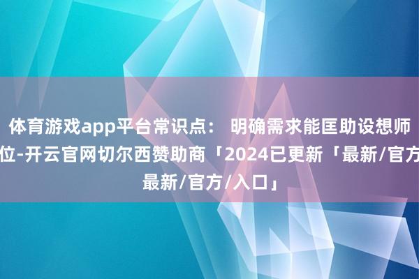 体育游戏app平台常识点： 明确需求能匡助设想师精确定位-开云官网切尔西赞助商「2024已更新「最新/官方/入口」