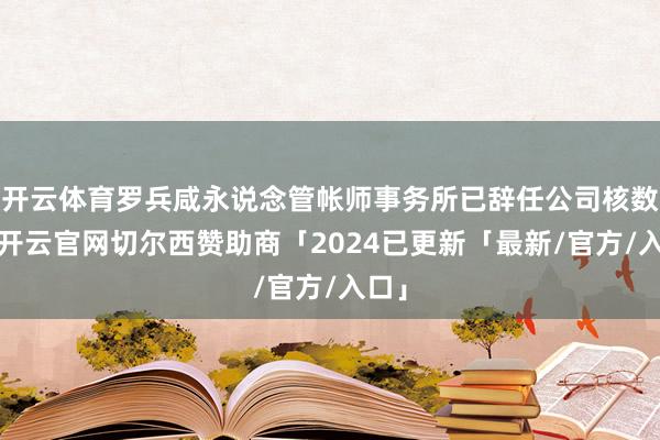 开云体育罗兵咸永说念管帐师事务所已辞任公司核数师-开云官网切尔西赞助商「2024已更新「最新/官方/入口」